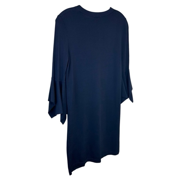COS - Women’s Knitted Shift Dress, Draped Sleeves, Mini - Navy Blue, X-Small - Picture 7 of 15